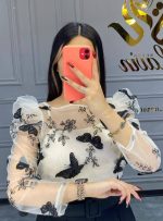 شومیز گیپوری طرح پروانه کد #27 - Image 3