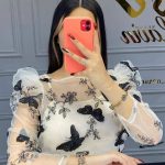 شومیز گیپوری طرح پروانه کد #27